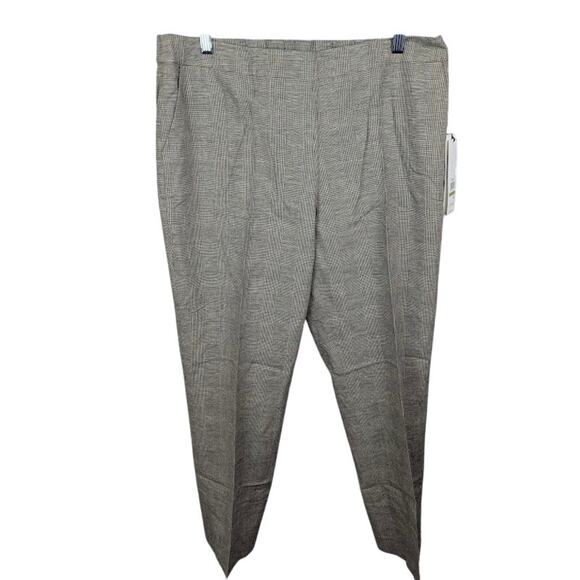 Calvin Klein Printed Elastic Back Ankle Pants Gray Tan Size 14 - Picture 2 of 4